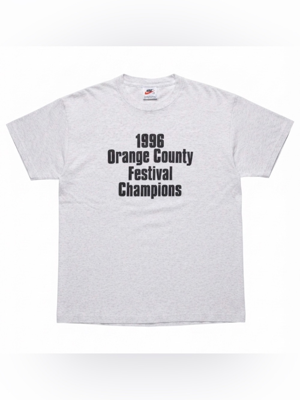 Vintage 1996 Nike Orange County Festival Champions T-Shirt Gray Men's L USA
